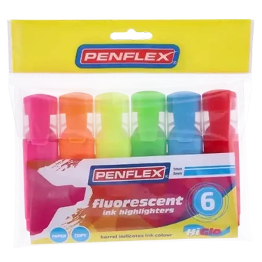 Penflex Higlo Highlighters 6 Pack