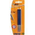BIC Clic Blue Ball Pens 2 Pack 1.0mm