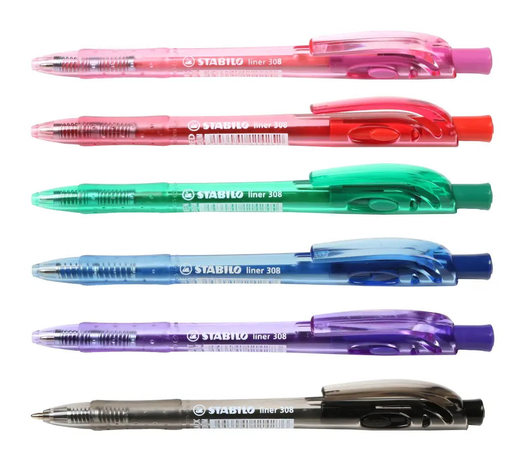 Stabilo Retractable Ballpen Assorted Set Liner Pack of 6
