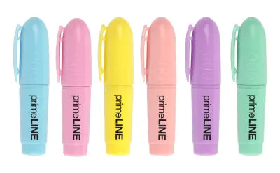 Waltons Primeline Mini Pastel Highlighter In Wallet Assorted Set of 6